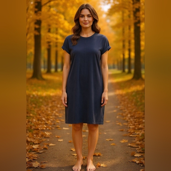 Calvin Klein - NWT, Blue Sweater Dress, Short Sleeve W/Cuff, Made From Rayon... - Picture 7 of 11